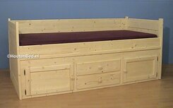 1-persoonsbed WOODY 2x deur-2x lade